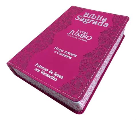 B Blia Sagrada Lt Jumbo Harpa Crist Capa Luxo Flores Pink Mercadolivre