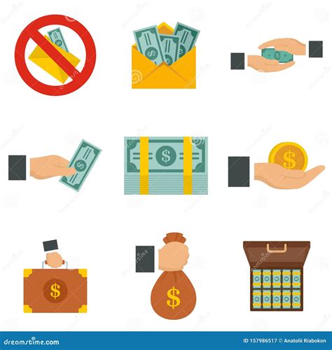 Bribery Icon Set Flat Style Stock Vector Illustration Of Hand