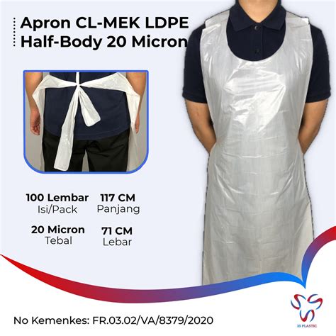 Jual APRON CELEMEK PLASTIK MEDIS SEKALI PAKAI 20 MICRON DISPOSABLE