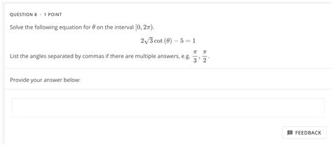 Solved Question 8 1 ﻿pointsolve The Following Equation For