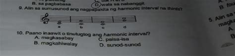 9 Alin Sa Sumusunod Ang Nagpapakita Ng Harmonic Interval Na Thirds 3