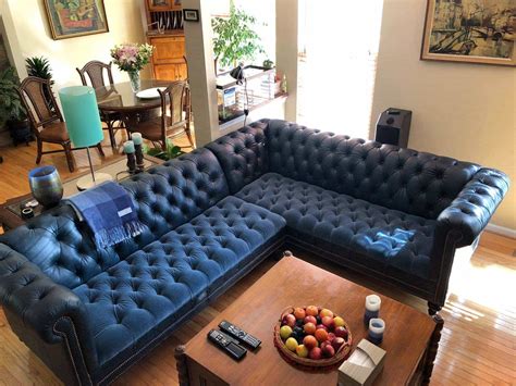 Navy Blue Leather Sofa | Cabinets Matttroy