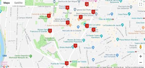 Zona La Latina Madrid Mapa Calles