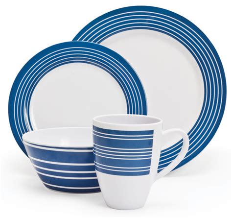 Melamine Dinner Sets 16 Piece Kit With Mugs Plates And Bowls