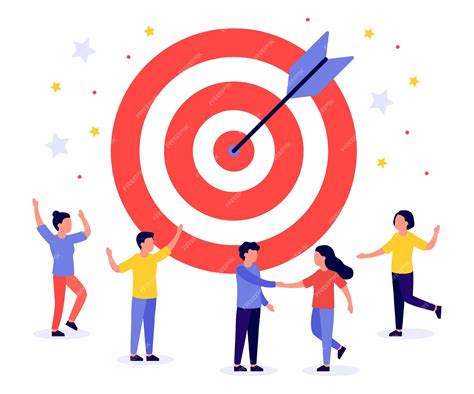 Premium Vector Business Target With Arrow And People Teamwork Goal