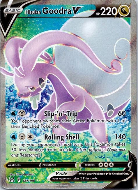 Pokemon Hisuian Goodra V Full Art 187 196 Ultra Rare Sword Shield