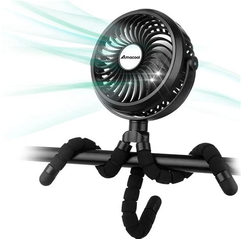 Amacool Stroller Fan Mini Portable Fan USB Personal Fan Long Working ...