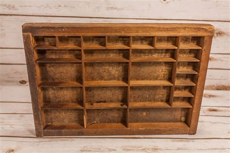 Vintage Wooden Printer Drawer Tray Letterpress Drawer Small Shadowbox