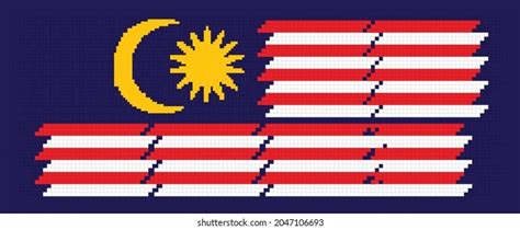 Malaysia Flag Pixel Art Full Vector Stock Vector (Royalty Free ...