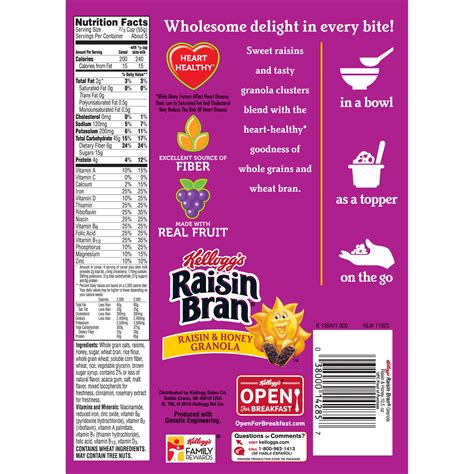 Kelloggs Raisin Bran Raisin And Honey Granola 105 Oz