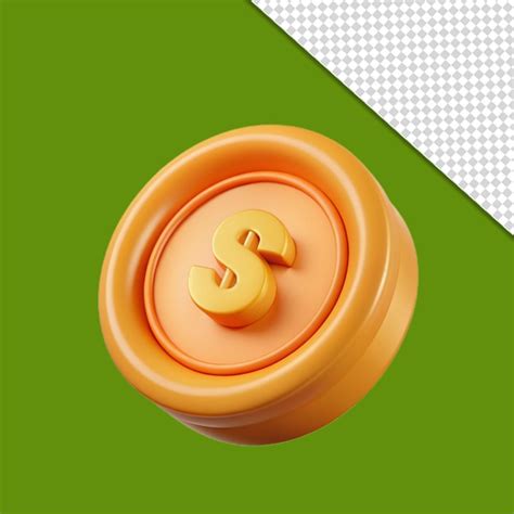 Premium Psd Dollar Gold Coin 3d Render Isolated
