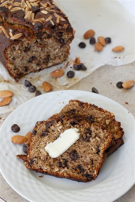 Almond Butter Chocolate Chip Banana Bread Belle Vie