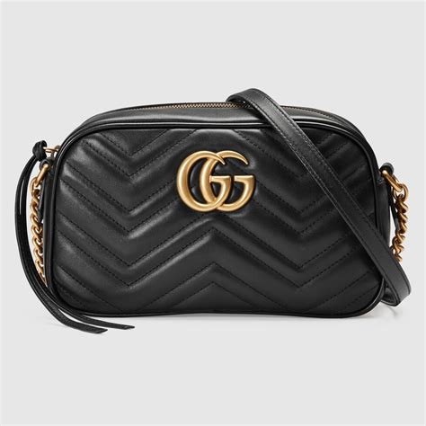 Sac Paule Petite Taille Motif Gg Marmont Matelass En Cuir Noir