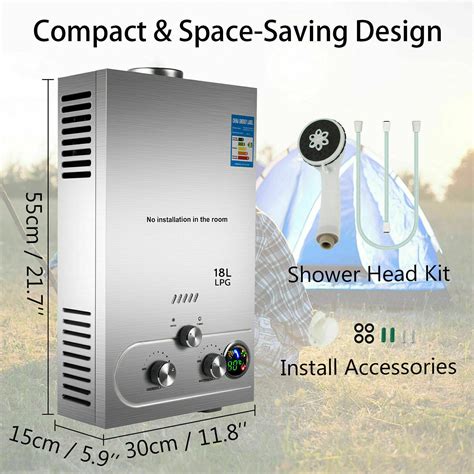 L LPG Hot Water Heater Propane Gas Tankless Instant Boiler Shower Kit Portable EBay