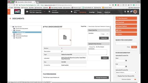 Procore Basics How To Use The Documents Tool Youtube