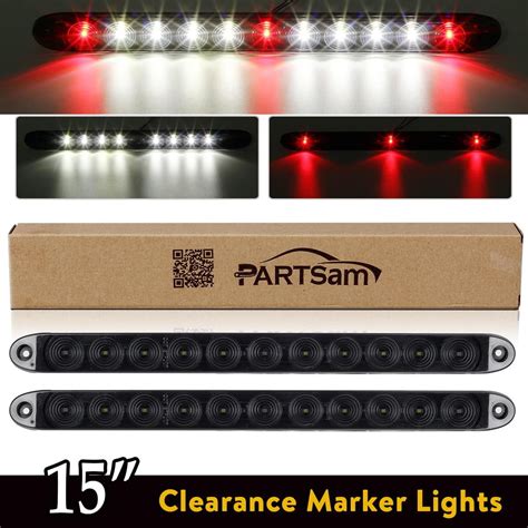 Partsam Pcs Inch Led Trailer Light Bar Smoked Red Id Bar W