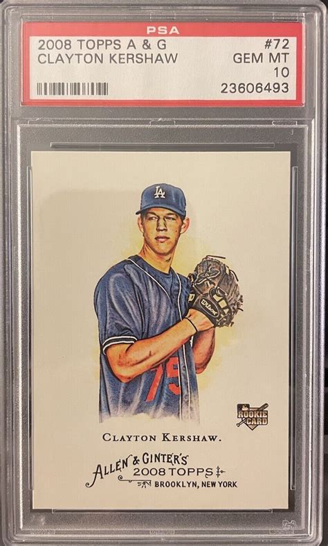 Psa Topps Allen Ginter Clayton Kershaw Rc Rookie Psa Gem Mt