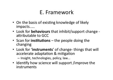 Cook Framework For Adaptation And Mitigation