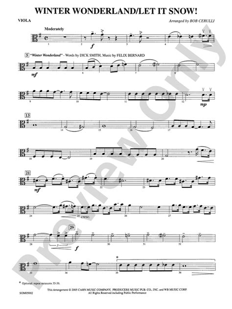 Winter Wonderland Let It Snow Viola Viola Part Digital Sheet