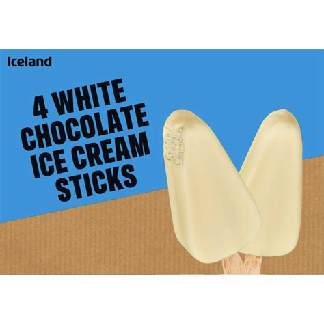 Iceland 4 White Chocolate Ice Cream Sticks 252 G 4 X 63 G Ice Cream