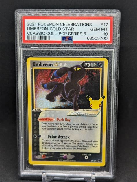 2021 Pokemon Celebrations Umbreon Gold Star Classic Collection Series