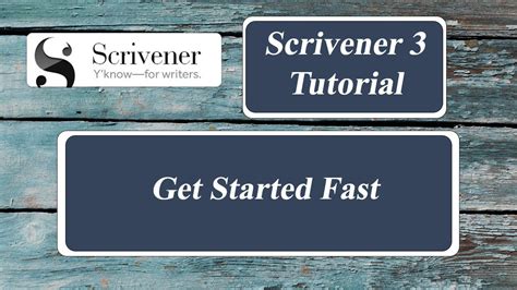 Scrivener For Windows Quick Start Guide Youtube