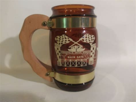 Vintage Indianapolis Motor Speedway Beer Mug Brown Glass With Etsy