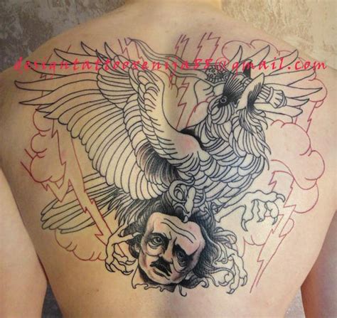 Tattoo - Raven and Edgar Allan Poe head by Xenija88 on DeviantArt