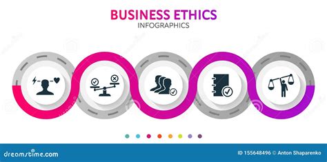 Business Ethics Abstract 3d Infographic Elements Circle Template With