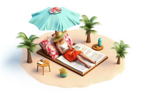 Premium Photo Woman In Bikini Lying On The Beach 3d Modelling