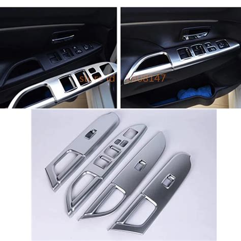 Car ABS Chrome Interior Inside Inner Door Window Glass Switch Panel