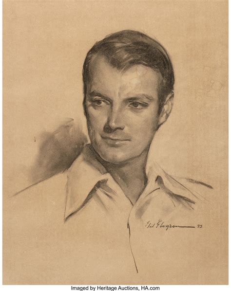 Gil Elvgren American 1914 1980 Portrait 1973 Charcoal On Lot