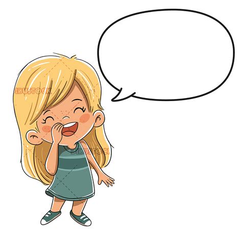 Girl Talking To A Comic Speech Bubble Vector Illustrations From