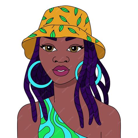 Penteado De Tranças De Mulher Negra Africana Com Ilustração De