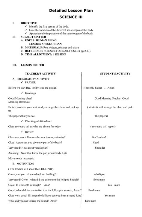 A Detailed Lesson Plan In Science 3 A Detailed Lesson Plan In Sc Nbkomputer