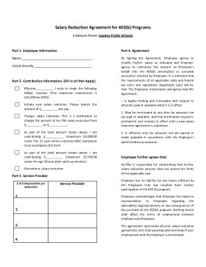 Fillable Online Afplanserv Salary Reduction Agreement B Plan Fax