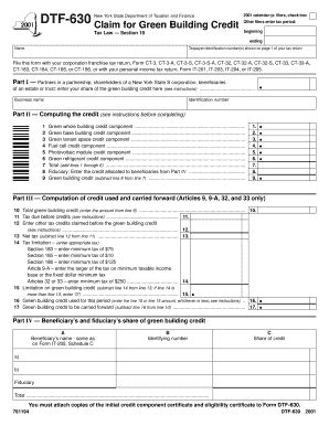 Fillable Online Tax Ny Form Dtf Claim For Green Building