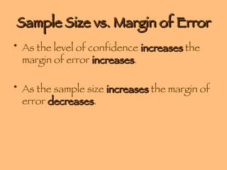 Chapter Confidence Intervals And Sample Size Ppt