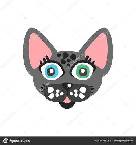 Cute Grey Cat Head Stock Vector By ©topvectors 166803308