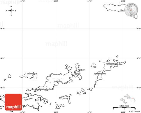 Blank Simple Map Of British Virgin Islands