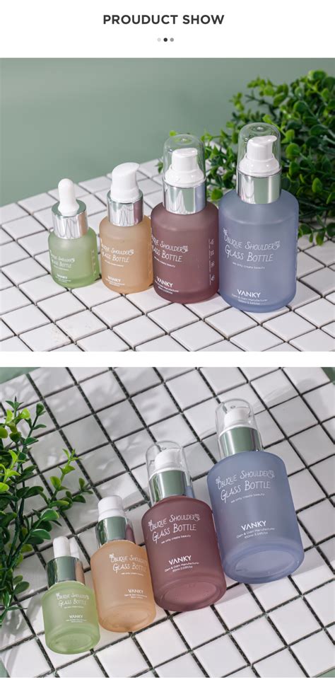 Customized Matte Color 100ml Oblique Shoulder Glass Bottle With