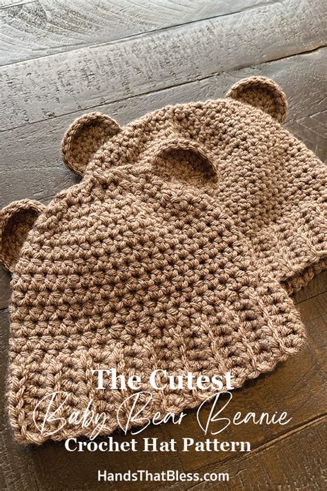 The Cutest Baby Bear Beanie Crochet Hat Pattern Hands That Bless