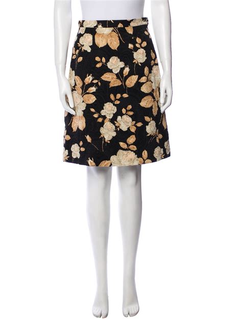 Kate Spade New York Polka Dot Print Knee Length Skirt Black Skirts