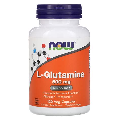 NOW Foods L Glutamine 500 Mg 120 Veg Capsules