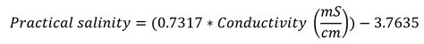 Linear Conversion Of Conductivity To Salinity Phionics