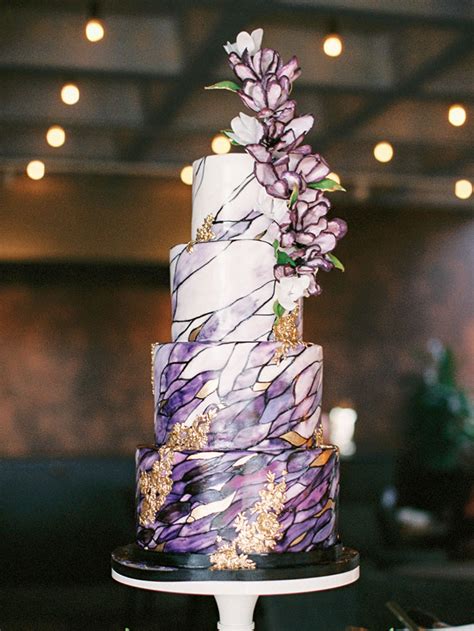 Wedding Cake Purple And Gold Wiki Cakes