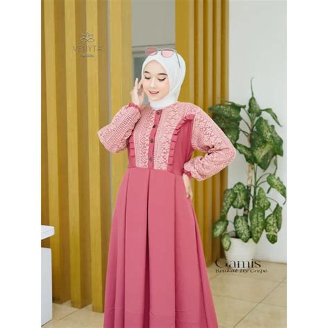 Jual Terbaru Wajib Gercep Gamis Maxi Venita Cringkle Airflow Mix