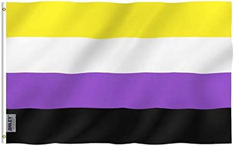 Anley Fly Breeze X Foot Non Binary Pride Flag Vivid Color And Fade