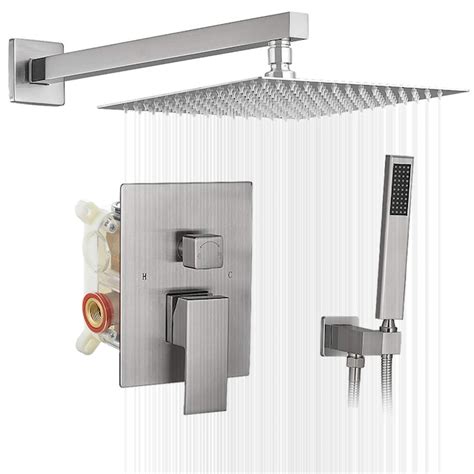 Bwe A 95016 Shower Faucet Brushed Nickel 1 Handle Multi Function Square