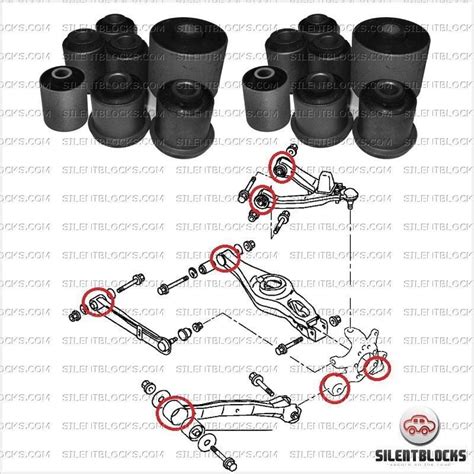 Kit 14 silentblocs suspension arrière Pajero III SILENT BLOCKS